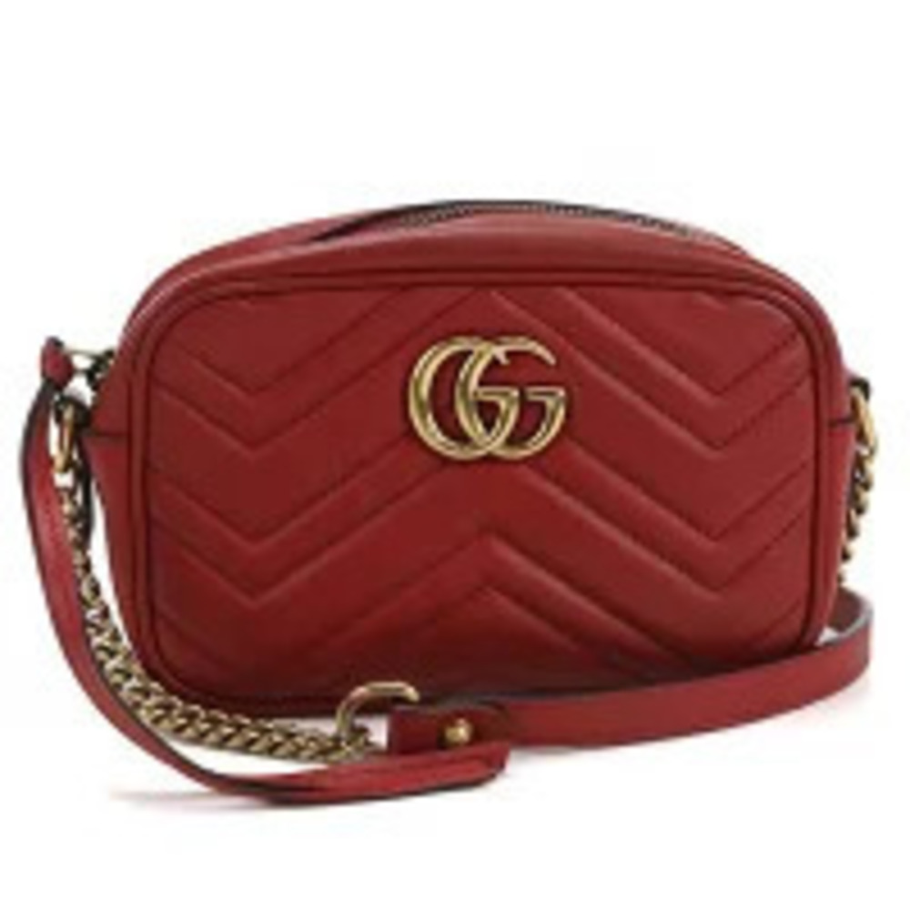 Gucci Crossbody Bag GG Marmont Camera Leather Red